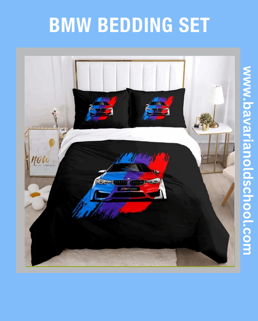 Luxurious Bedding Set with BMW Themes. Duvet Cover with Pillowcases - elevate your bedroom decor Bettwäsche Set