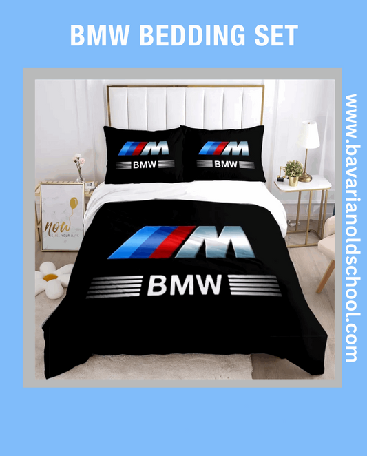 Luxurious Bedding Set with BMW Themes. Duvet Cover with Pillowcases - elevate your bedroom decor Bettwäsche Set