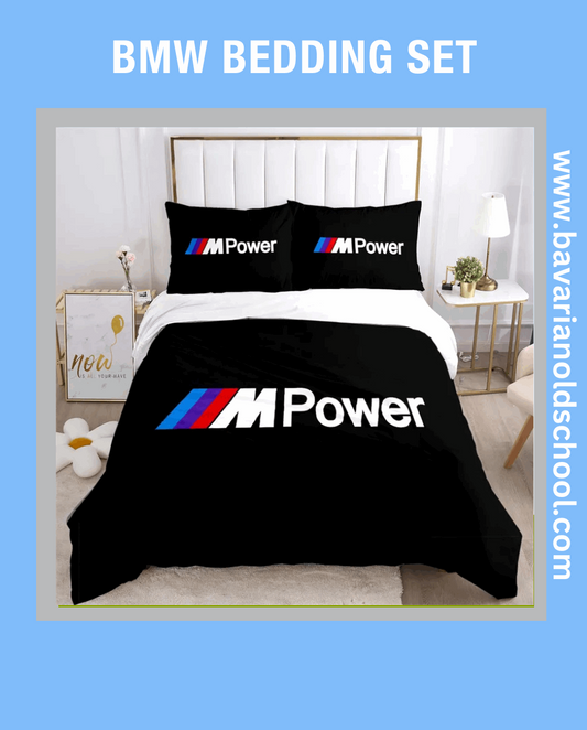 Luxurious Bedding Set with BMW Themes. Duvet Cover with Pillowcases - elevate your bedroom decor Bettwäsche Set