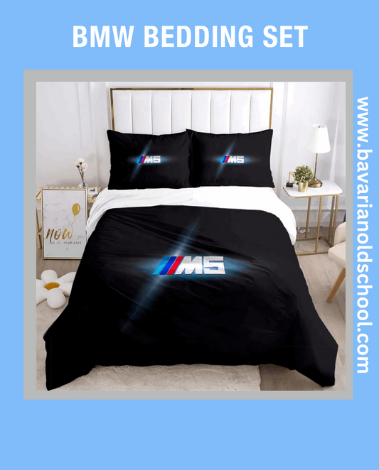 Luxurious Bedding Set with BMW Themes. Duvet Cover with Pillowcases - elevate your bedroom decor Bettwäsche Set