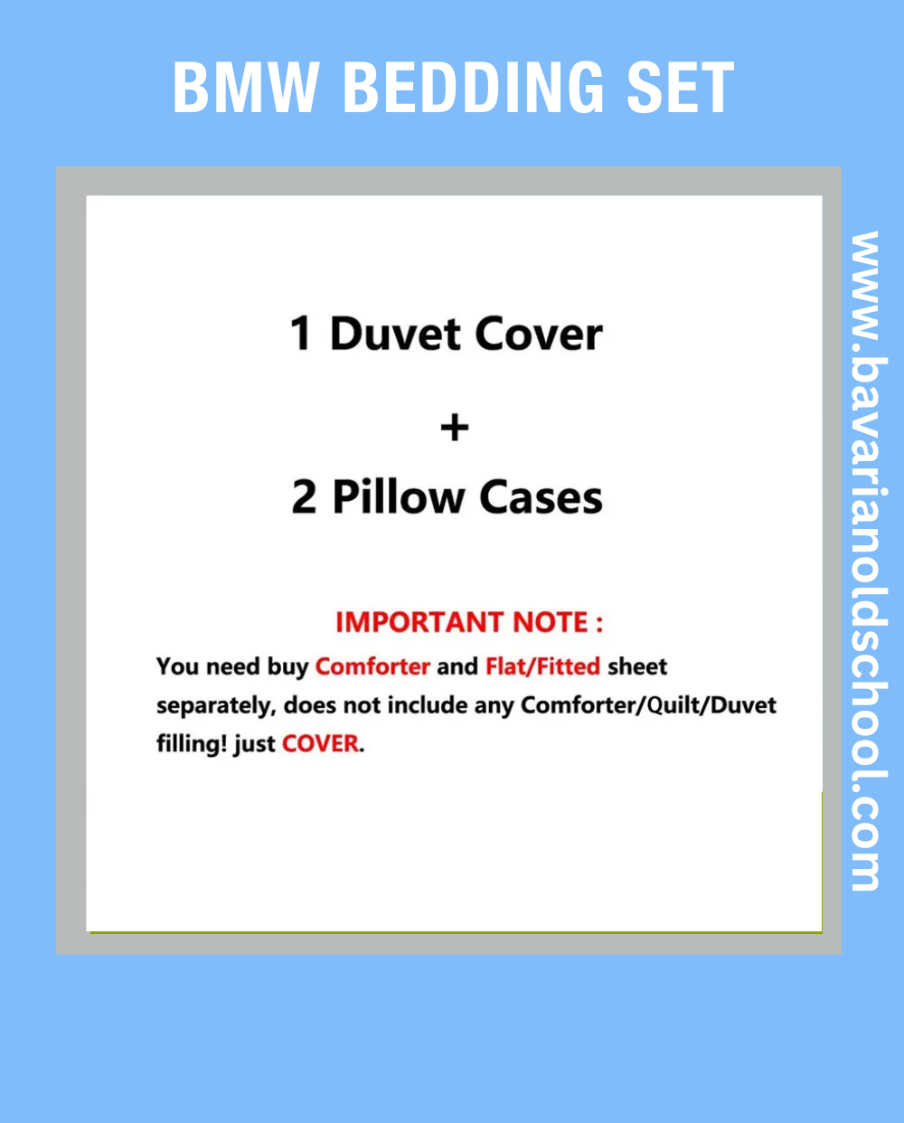 Luxurious Bedding Set with BMW Themes. Duvet Cover with Pillowcases - elevate your bedroom decor Bettwäsche Set