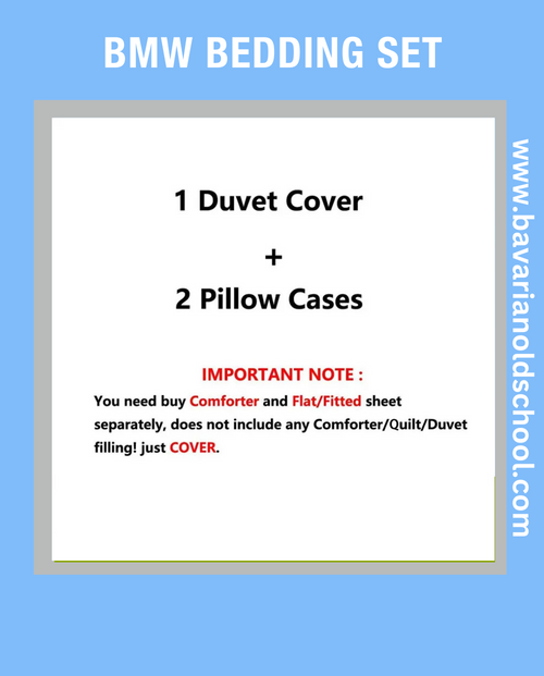 Luxurious Bedding Set with BMW Themes. Duvet Cover with Pillowcases - elevate your bedroom decor Bettwäsche Set