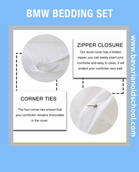 Luxurious Bedding Set with BMW Themes. Duvet Cover with Pillowcases - elevate your bedroom decor Bettwäsche Set