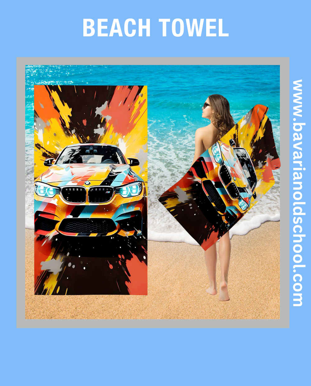 Plážna brisača s temo avtomobilov