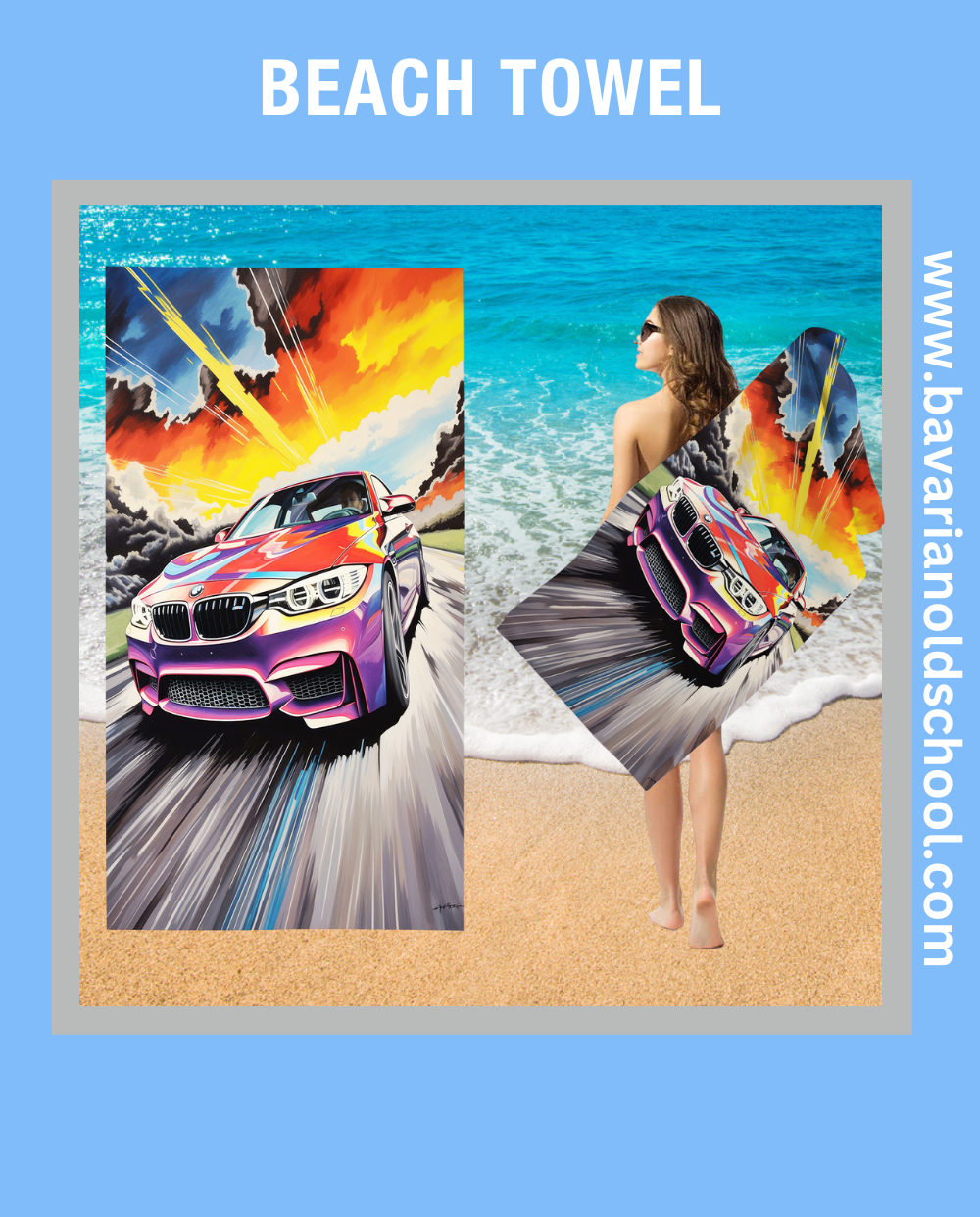 Car Themed Beach Towel 8