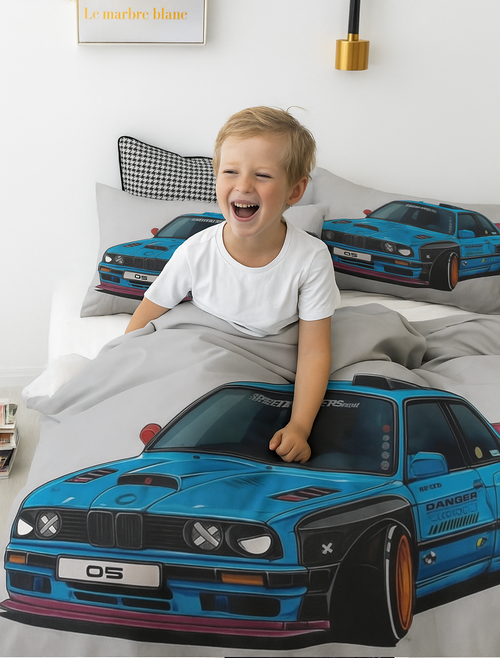 Luxurious Bedding Set with BMW Themes. Duvet Cover with Pillowcases - elevate your bedroom decor. Foe child room. Bettwäsche Set bmw e30
