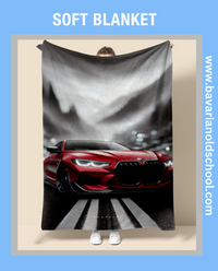 Luxurious Soft Blanket with BMW Themes. Elevate your bedroom or livingroom decor. Cozy Flannel Banket - Weiche Decke. Bavarian Old School