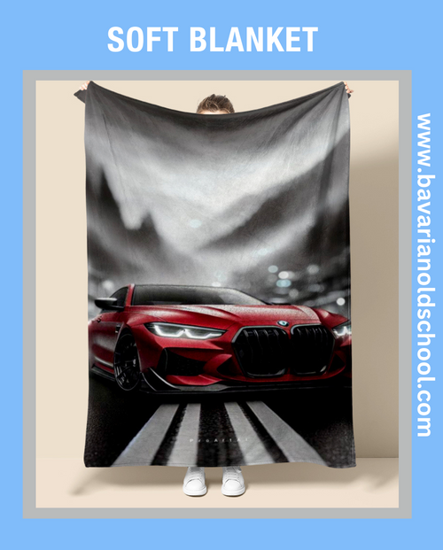 Luxurious Soft Blanket with BMW Themes. Elevate your bedroom or livingroom decor. Cozy Flannel Banket - Weiche Decke. Bavarian Old School
