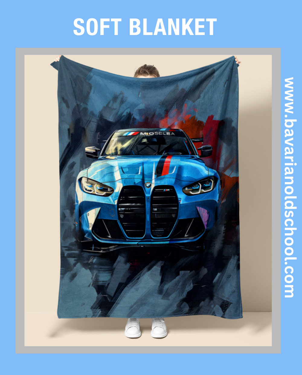 Luxurious Soft Blanket with BMW Themes. Elevate your bedroom or livingroom decor. Cozy Flannel Banket - Weiche Decke. Bavarian Old School