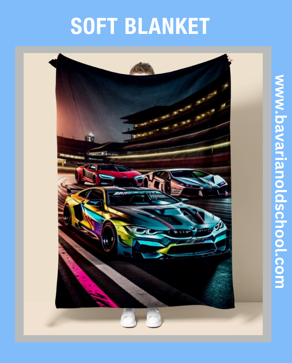 Luxurious Soft Blanket with BMW Themes. Elevate your bedroom or livingroom decor. Cozy Flannel Banket - Weiche Decke. Bavarian Old School