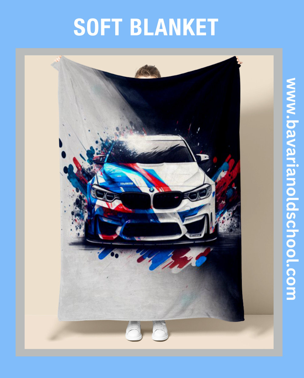 Luxurious Soft Blanket with BMW Themes. Elevate your bedroom or livingroom decor. Cozy Flannel Banket - Weiche Decke. Bavarian Old School