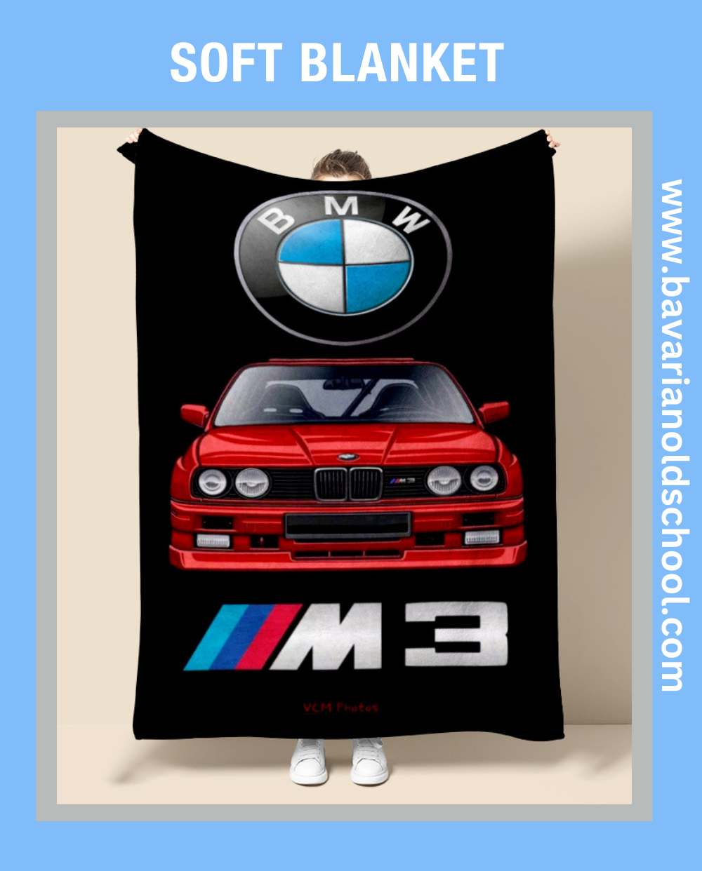 Luxurious Soft Blanket with BMW Themes. Elevate your bedroom or livingroom decor. Cozy Flannel Banket - Weiche Decke. Bavarian Old School