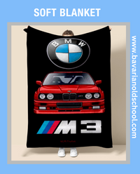 Luxurious Soft Blanket with BMW Themes. Elevate your bedroom or livingroom decor. Cozy Flannel Banket - Weiche Decke. Bavarian Old School