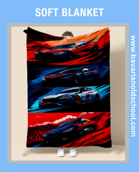Luxurious Soft Blanket with BMW Themes. Elevate your bedroom or livingroom decor. Cozy Flannel Banket - Weiche Decke. Bavarian Old School