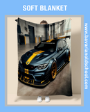 Luxurious Soft Blanket with BMW Themes. Elevate your bedroom or livingroom decor. Cozy Flannel Banket - Weiche Decke. Bavarian Old School