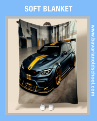 Luxurious Soft Blanket with BMW Themes. Elevate your bedroom or livingroom decor. Cozy Flannel Banket - Weiche Decke. Bavarian Old School