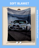 Luxurious Soft Blanket with BMW Themes. Elevate your bedroom or livingroom decor. Cozy Flannel Banket - Weiche Decke. Bavarian Old School