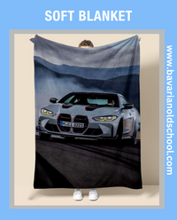 Luxurious Soft Blanket with BMW Themes. Elevate your bedroom or livingroom decor. Cozy Flannel Banket - Weiche Decke. Bavarian Old School