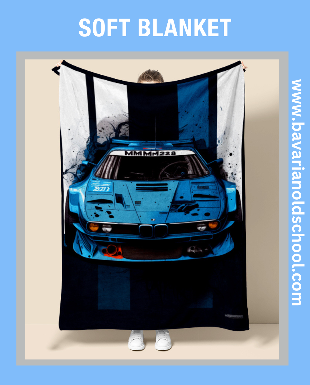 Luxurious Soft Blanket with BMW Themes. Elevate your bedroom or livingroom decor. Cozy Flannel Banket - Weiche Decke. Bavarian Old School