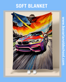 Luxurious Soft Blanket with BMW Themes. Elevate your bedroom or livingroom decor. Cozy Flannel Banket - Weiche Decke. Bavarian Old School