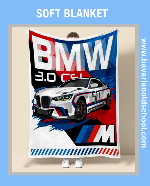 Luxurious Soft Blanket with BMW Themes. Elevate your bedroom or livingroom decor. Cozy Flannel Banket - Weiche Decke. Bavarian Old School