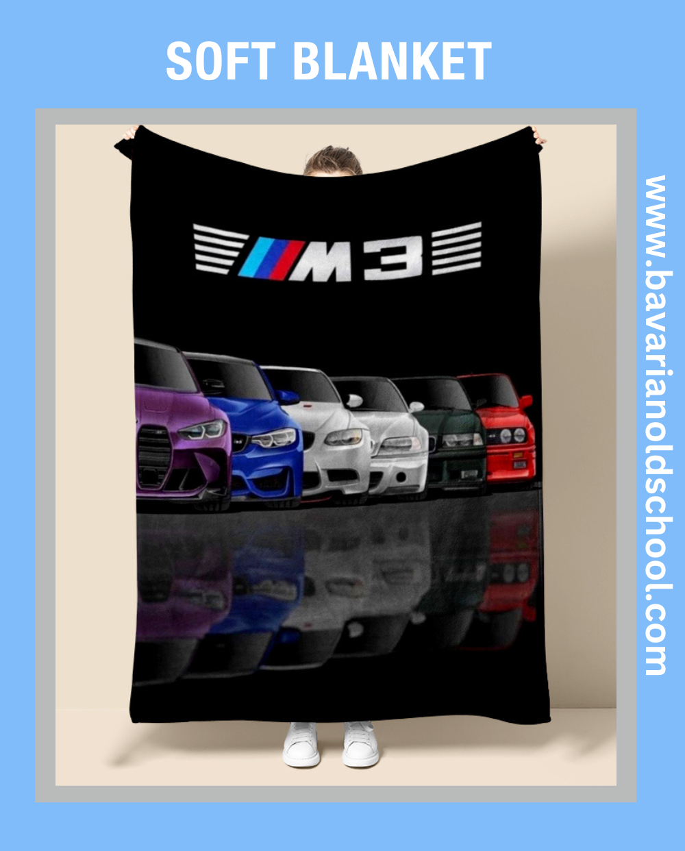 Luxurious Soft Blanket with BMW Themes. Elevate your bedroom or livingroom decor. Cozy Flannel Banket - Weiche Decke. Bavarian Old School