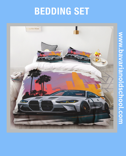 Luxurious Bedding Set with BMW Themes - elevate your bedroom decor