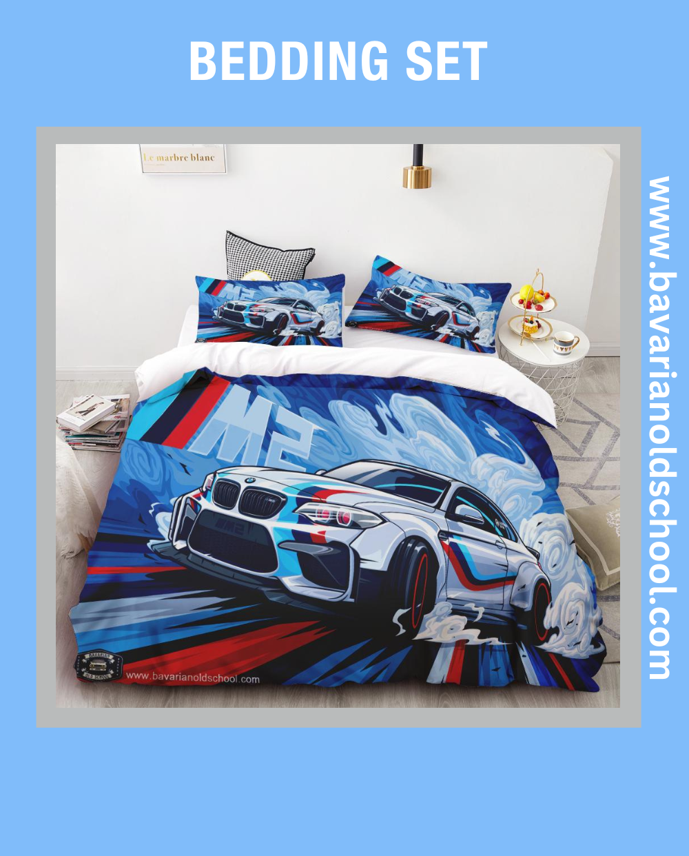 Luxurious Bedding Set with BMW Themes - elevate your bedroom decor