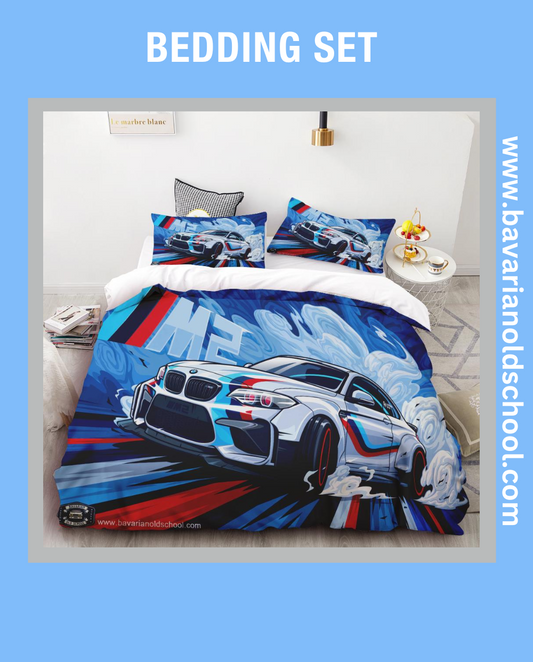 Luxurious Bedding Set with BMW Themes. Duvet Cover with Pillowcases - elevate your bedroom decor Bettwäsche Set