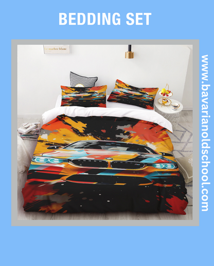 Luxurious Bedding Set with BMW Themes - elevate your bedroom decor