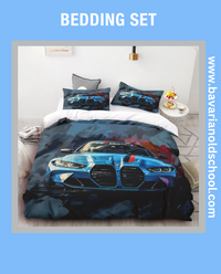 Luxurious Bedding Set with BMW Themes. Duvet Cover with Pillowcases - elevate your bedroom decor Bettwäsche Set